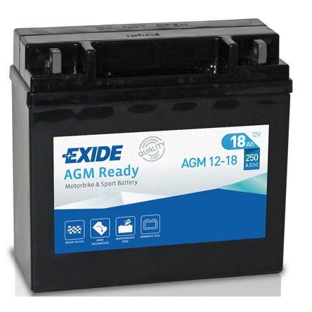 Слика на акумулатор EXIDE AGM Ready AGM12-18 за мотор Yamaha XVS 1300 Custom (VP26) - 73 коњи бензин