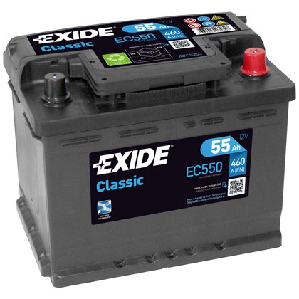 Слика на акумулатор EXIDE CLASSIC * EC550 за Lancia Thema (834) 2850 V6 i.e. (834AD, 834CD, 834BD) - 147 коњи бензин