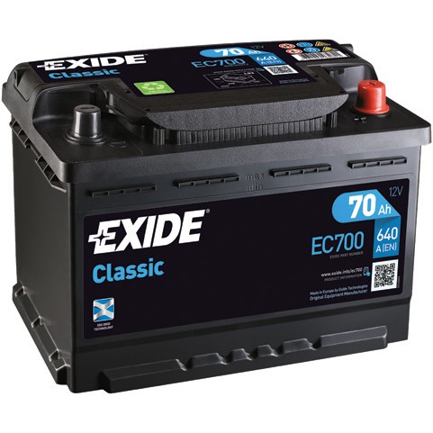 Слика на акумулатор EXIDE CLASSIC * EC700 за Citroen Jumpy U6U 1.9 D 70 - 69 коњи дизел