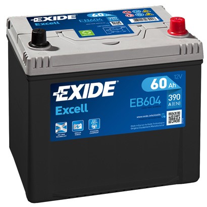 Слика на акумулатор EXIDE EXCELL ** EB604 за Mazda 323 Saloon (BF) 1.6 GT - 85 коњи бензин