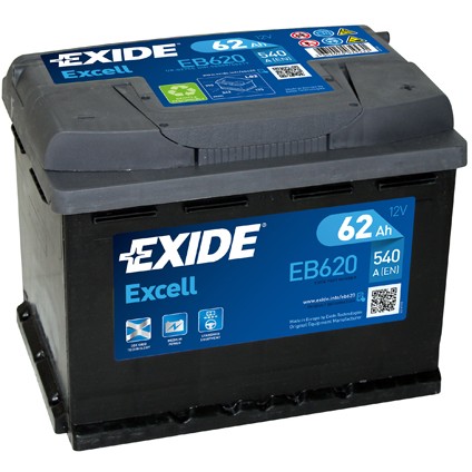 Слика на акумулатор EXIDE EXCELL ** EB620 за Audi A4 Convertible (8H, 8E, B7) 1.8 T - 170 коњи бензин