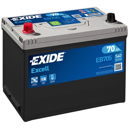 Слика на акумулатор EXIDE EXCELL ** EB705 за камион Isuzu N Series NKR 69S, NPR 69M, NPR 69L - 82 коњи дизел