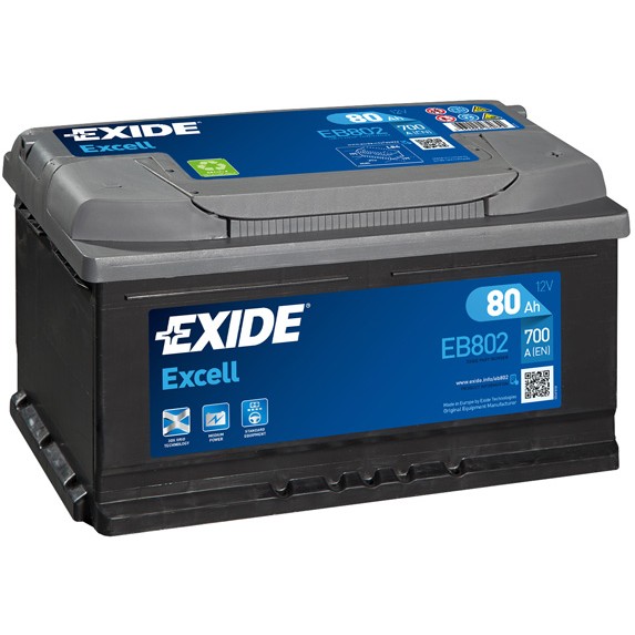 Слика на акумулатор EXIDE EXCELL ** EB802 за Volvo V70 Estate 2.0 D - 136 коњи дизел