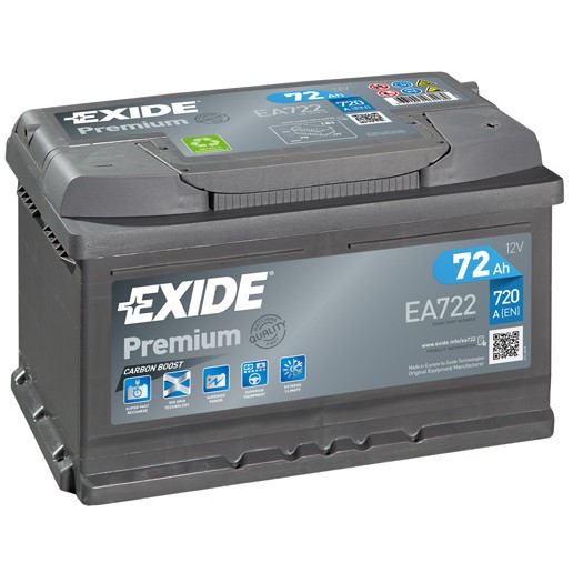 Слика на акумулатор EXIDE PREMIUM EA722 за Opel Astra J 2.0 CDTI - 160 коњи дизел