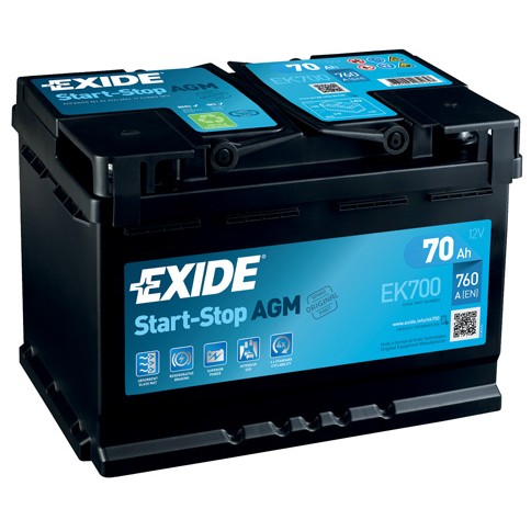 Слика на акумулатор EXIDE Start-Stop AGM EK700 за Citroen Jumpy (V) 2.0 BlueHDi 150 - 150 коњи дизел