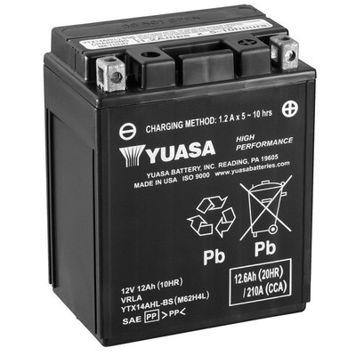 Слика на акумулатор YUASA High Performance Maintenance Free YTX14AHL-BS за мотор Yamaha XS 750 E (1T5) - 63 коњи бензин