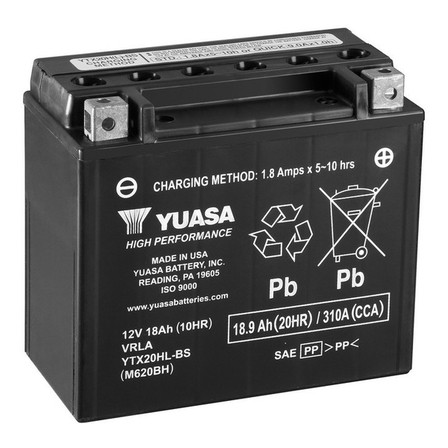 Слика на акумулатор YUASA High Performance Maintenance Free YTX20HL-BS за мотор Yamaha XVS 1300 Custom (VP26) - 73 коњи бензин