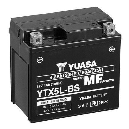 Слика на акумулатор YUASA Maintenance free YTX5L-BS за мотор Aprilia SR 50 LC Ditech Replica - 5 коњи горична смес