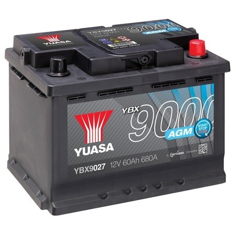 Слика на акумулатор YUASA YBX9000 AGM Start Stop Plus Batteries YBX9027 за Audi A3 Sportback (8VA) 1.0 TFSI - 115 коњи бензин