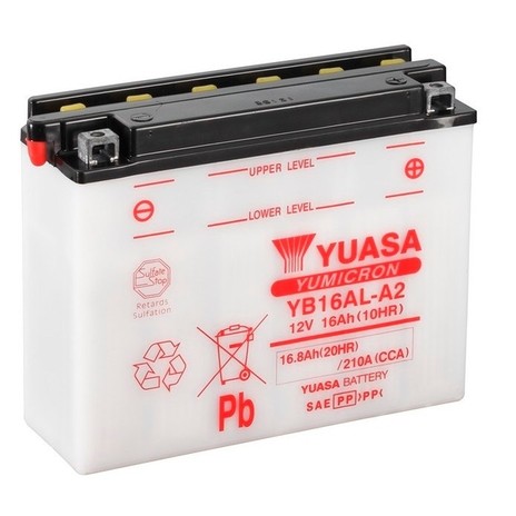 Слика на акумулатор YUASA YuMicron YB16AL-A2 за мотор Yamaha XV 750 Virago (4FY) - 56 коњи бензин