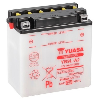 Слика на акумулатор YUASA YuMicron YB9L-A2 за мотор Kawasaki GPZ 305 Belt Drive (EX305A) - 27 коњи бензин