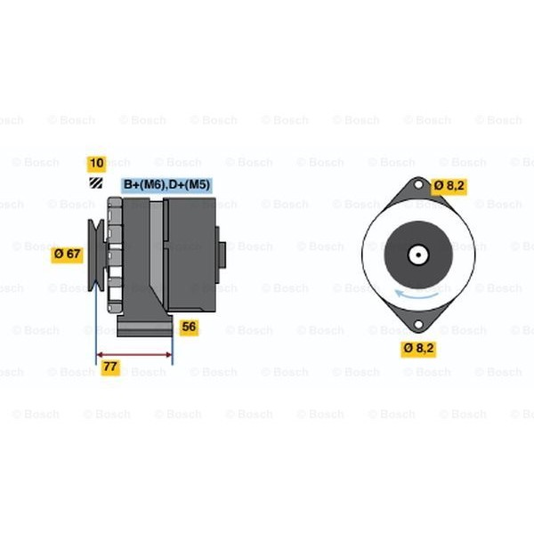 Слика на Алтернатор BOSCH 0 120 488 191 за Alfa Romeo 33 (907A) Sedan 1.4 i.e. (907.A3A, 907.A3B) - 90 коњи бензин