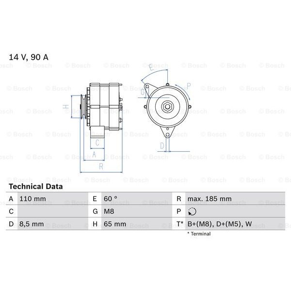 Слика на Алтернатор BOSCH 0 986 038 090