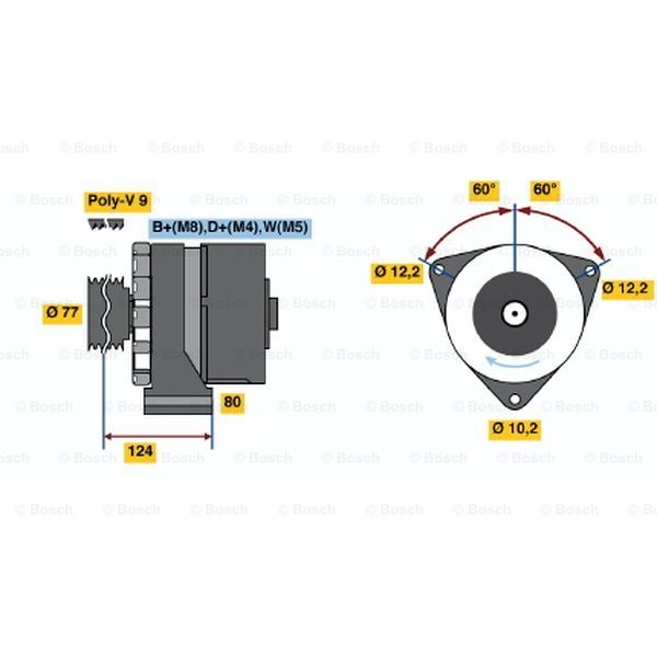 Слика на Алтернатор BOSCH 0 986 041 030 за камион Mercedes Actros 1996 2531 LS - 313 коњи дизел