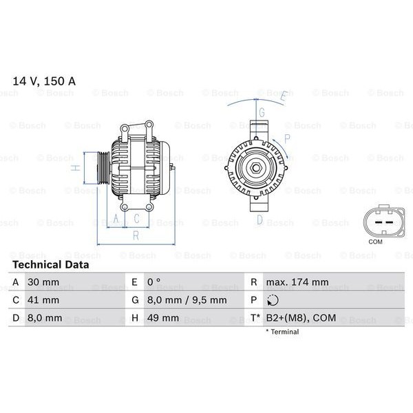 Слика на Алтернатор BOSCH 0 986 047 240 за BMW 3 Touring E91 320 i - 150 коњи бензин