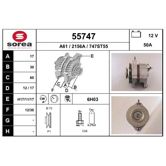 Слика на Алтернатор EAI 55747