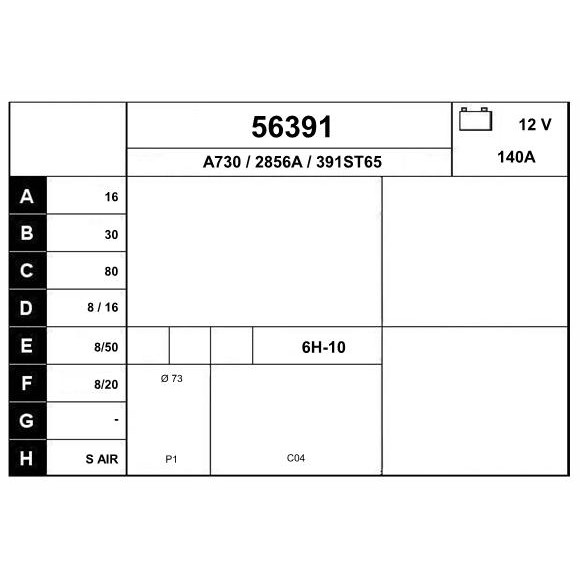 Слика на Алтернатор EAI 56391 за BMW 3 Coupe E30 316 i - 102 коњи бензин