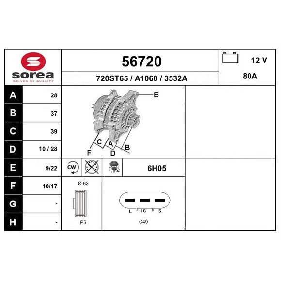 Слика на Алтернатор EAI 56720