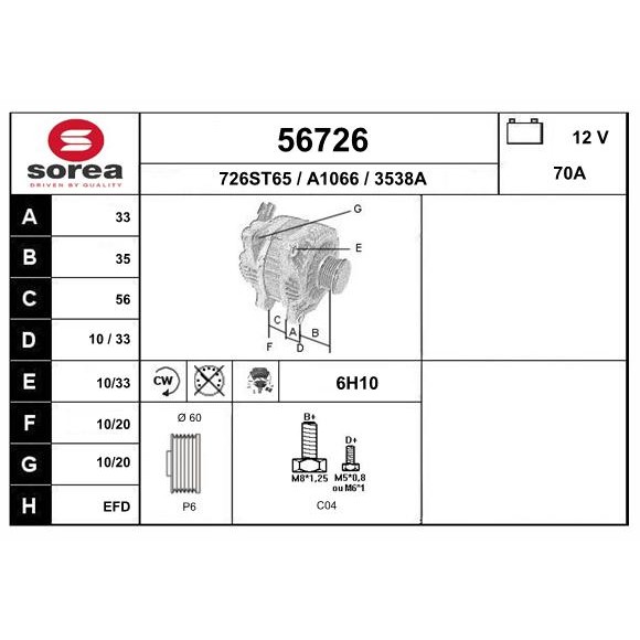 Слика на Алтернатор EAI 56726