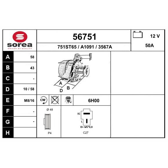 Слика на Алтернатор EAI 56751