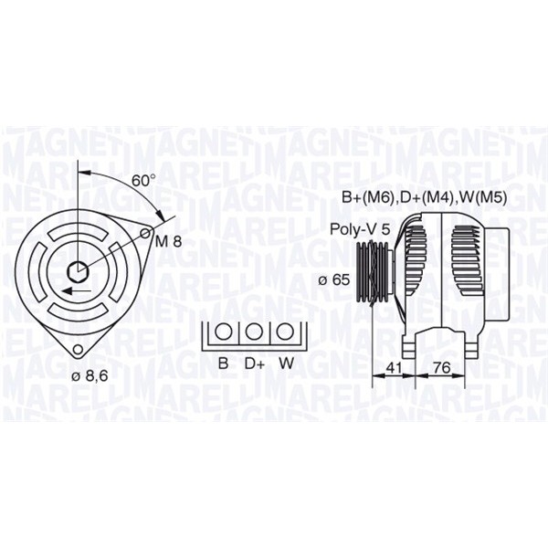 Слика на Алтернатор MAGNETI MARELLI 063341695010