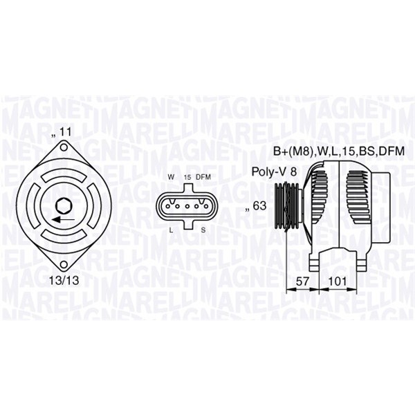 Слика на Алтернатор MAGNETI MARELLI 063536550080