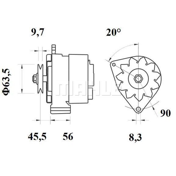 Слика на Алтернатор MAHLE MG 598 за Renault Super 5 (BC40) 1.2 (B/C40F) - 55 коњи бензин