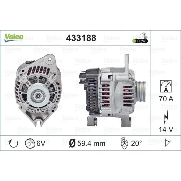 Слика на Алтернатор VALEO NEW ORIGINAL PART 433188