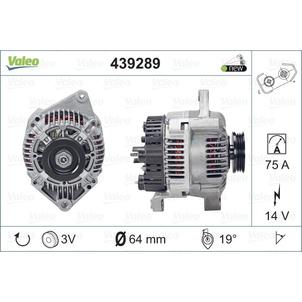 Слика на Алтернатор VALEO NEW ORIGINAL PART 439289