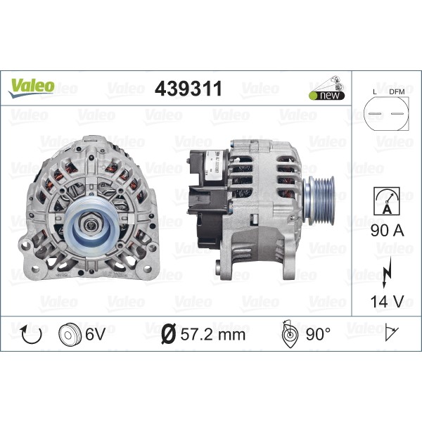 Слика на Алтернатор VALEO NEW ORIGINAL PART 439311 за VW Jetta 4 (1J2) 1.9 TDI - 150 коњи дизел