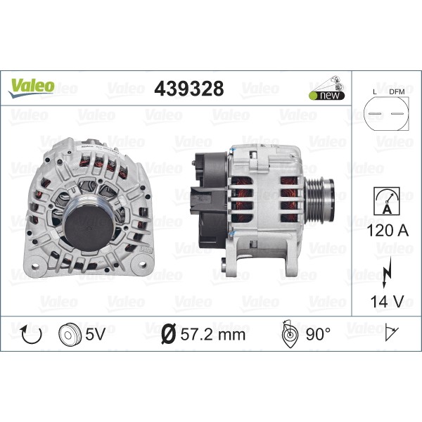 Слика на Алтернатор VALEO NEW ORIGINAL PART 439328 за Audi TT (8N3) 1.8 T - 180 коњи бензин