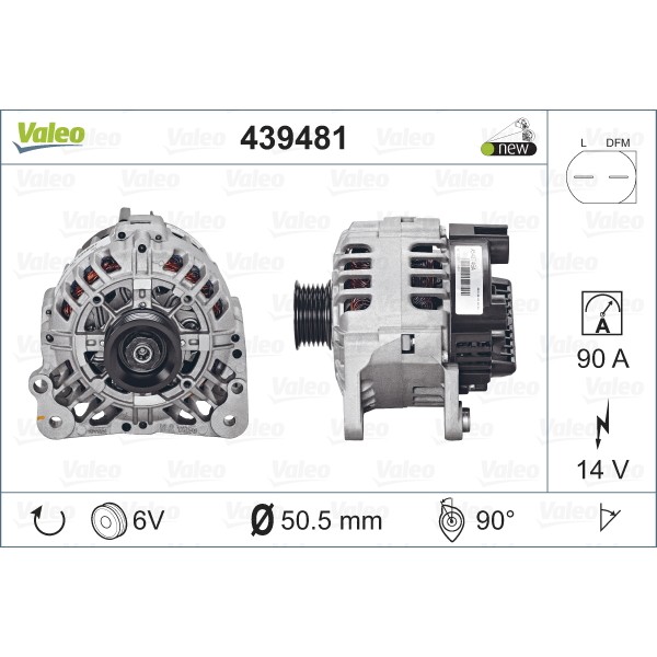 Слика на Алтернатор VALEO NEW ORIGINAL PART 439481 за Seat Ibiza 4 (6J) 1.6 TDI - 105 коњи дизел