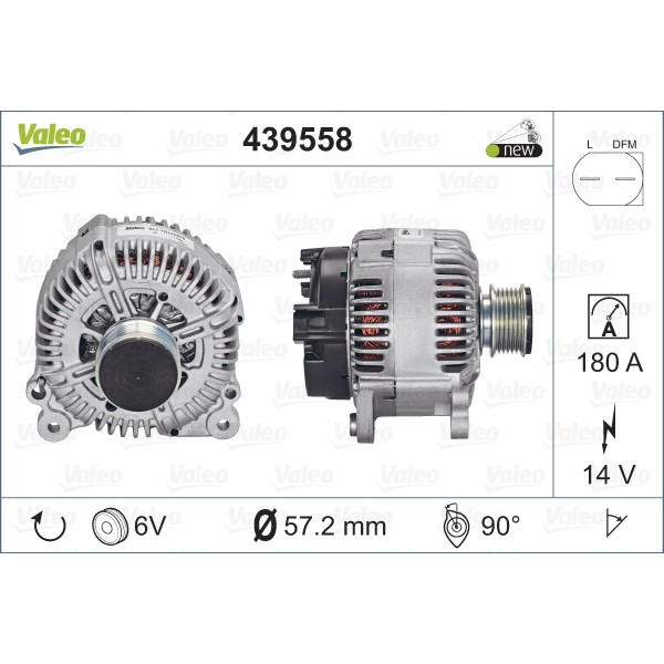 Слика на Алтернатор VALEO NEW ORIGINAL PART 439558 за VW Multivan 5 2.0 BiTDI 4motion - 180 коњи дизел