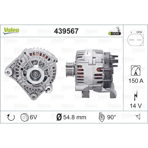 Слика на Алтернатор VALEO NEW ORIGINAL PART 439567 за BMW 3 Coupe E46 330 Cd - 204 коњи дизел