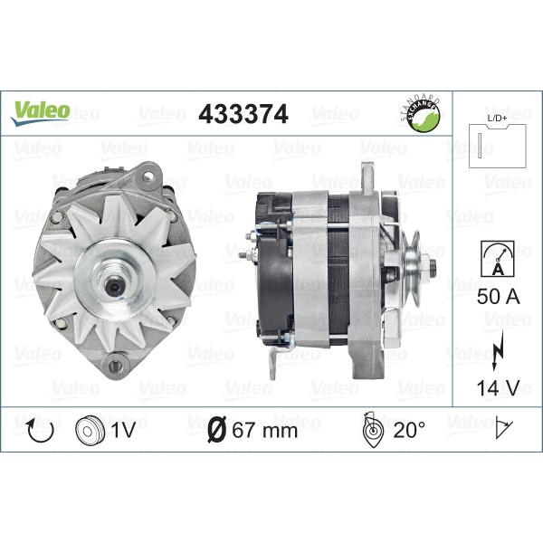 Слика на Алтернатор VALEO REMANUFACTURED PREMIUM 433374