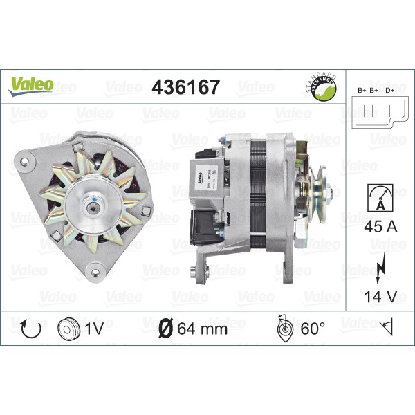 Слика на Алтернатор VALEO REMANUFACTURED PREMIUM 436167