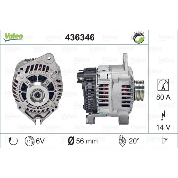 Слика на Алтернатор VALEO REMANUFACTURED PREMIUM 436346