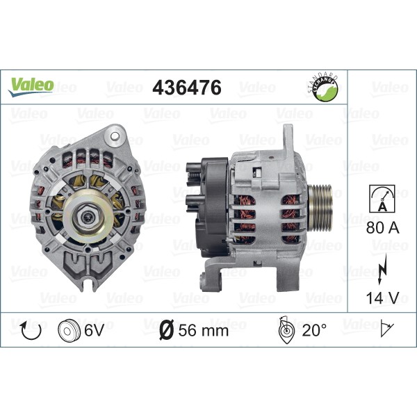 Слика на Алтернатор VALEO REMANUFACTURED PREMIUM 436476