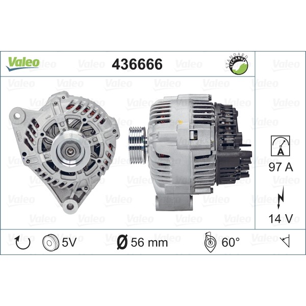 Слика на Алтернатор VALEO REMANUFACTURED PREMIUM 436666