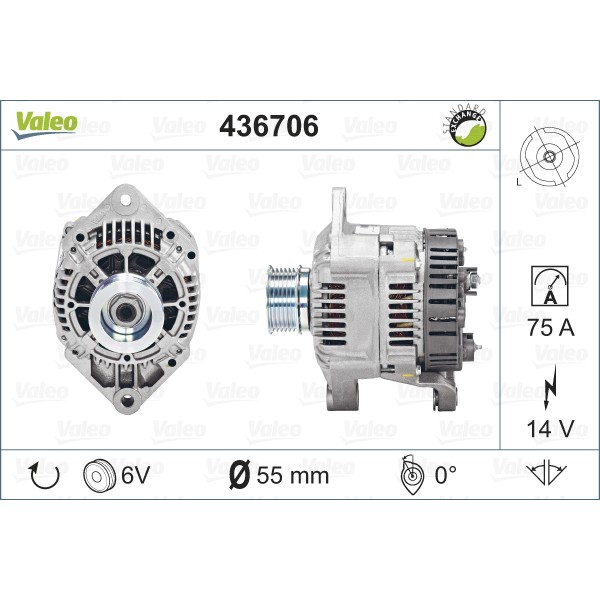 Слика на Алтернатор VALEO REMANUFACTURED PREMIUM 436706