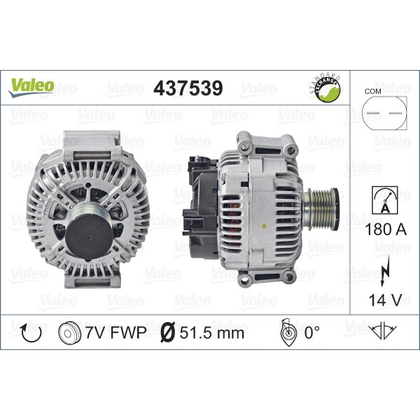 Слика на Алтернатор VALEO REMANUFACTURED PREMIUM 437539 за Mercedes C-class Estate (s204) C 320 CDI (204.222) - 224 коњи дизел