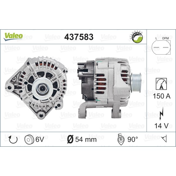 Слика на Алтернатор VALEO REMANUFACTURED PREMIUM 437583 за BMW 3 Touring E46 330 xd - 204 коњи дизел