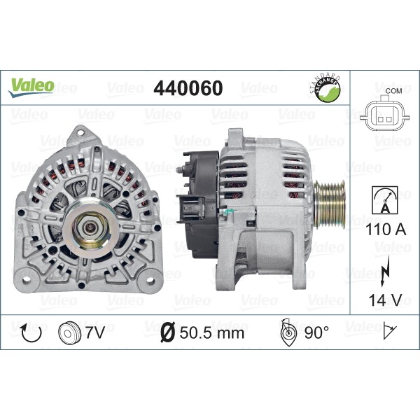 Слика на Алтернатор VALEO REMANUFACTURED PREMIUM 440060 за Renault Megane 2 Hatchback 2.0 - 138 коњи бензин