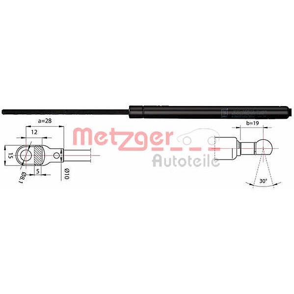 Слика на Амортизер, задно стакло METZGER 2110342