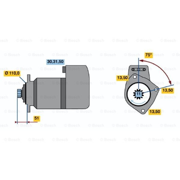 Слика на Анласер BOSCH 0 001 416 062 за камион DAF 85 FAG 85.360,FAR 85.360,FAS 85.360 - 364 коњи дизел