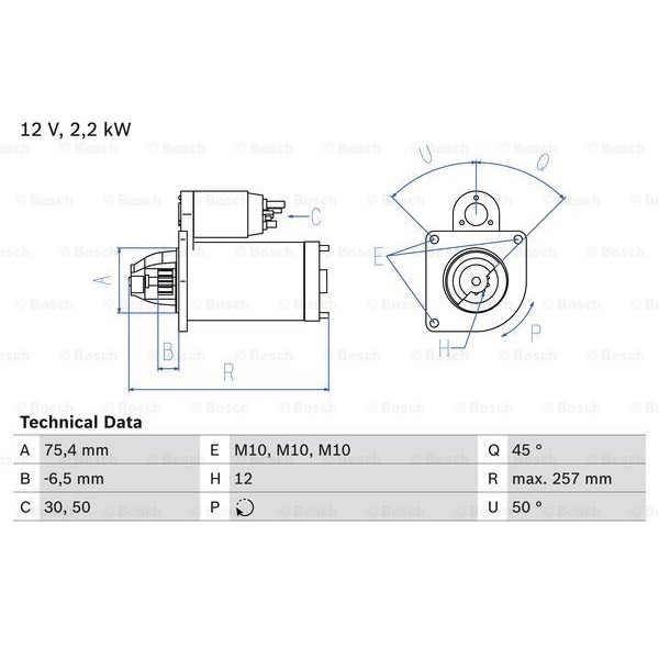 Слика на Анласер BOSCH 0 986 010 590 за Renault Safrane (B54) 2.1 dT (B546) - 88 коњи дизел