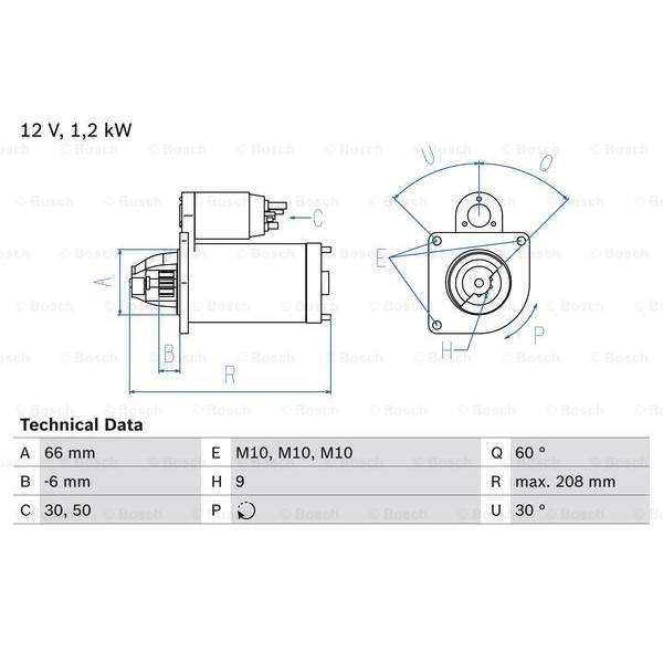 Слика на Анласер BOSCH 0 986 013 861 за Renault Master Bus (T) 28-35 2.0 - 80 коњи бензин