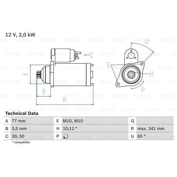 Слика на Анласер BOSCH 0 986 014 141 за Ford Escort 7 (gal,aal,abl) RS Cosworth 4x4 - 220 коњи бензин