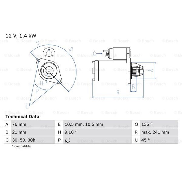 Слика на Анласер BOSCH 0 986 014 840 за BMW 3 Cabrio E30 320 i - 126 коњи бензин