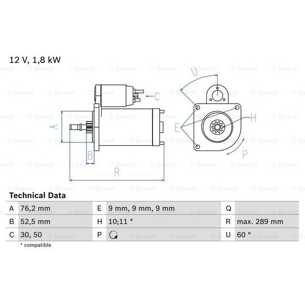 Слика на Анласер BOSCH 0 986 016 190 за VW Transporter T4 Box 1.9 D - 60 коњи дизел